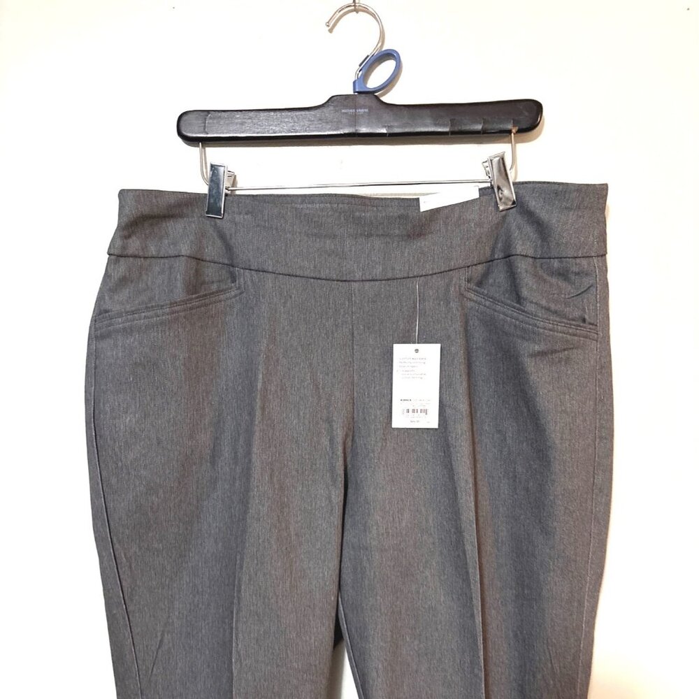 Croft & Barrow Womens Plus Bootcut Pants Mid Rise 16W Heather Gray Stretch Comfo - Picture 2 of 8